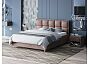 Кровать Chessy велюр ultra горячий шоколад 1400x2000, изголовье мягкое