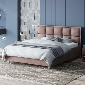 Кровать Chessy велюр ultra горячий шоколад 1400x2000, изголовье мягкое
