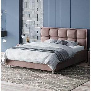 Кровать Chessy велюр ultra горячий шоколад 1400x2000, изголовье мягкое