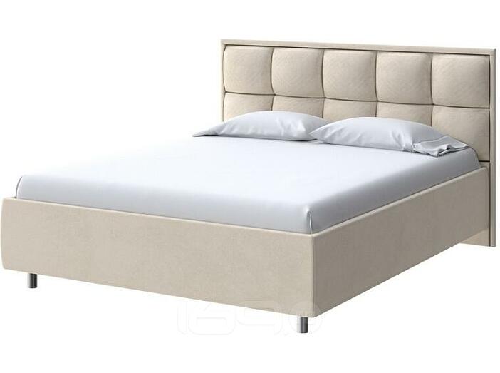 Кровать Chessy велюр ultra песочный 1200x2000, изголовье мягкое