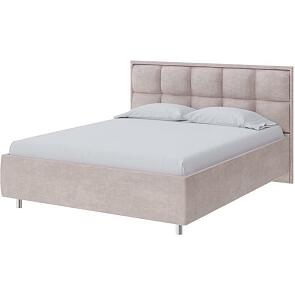 Кровать Chessy велюр лофти бежевый 1600x2000, изголовье мягкое