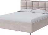 Кровать Chessy велюр лофти бежевый 1600x2000, изголовье мягкое