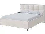 Кровать Chessy велюр лофти лён без П/М 180x200, без ортопедического основания, изголовье мягкое
