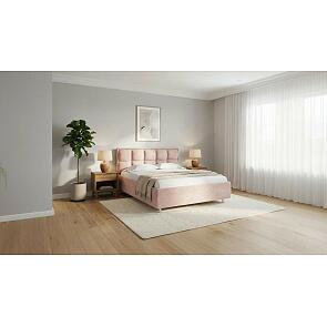 Кровать Chessy велюр лофти мокко без подъёмного механизма 2000x2000, без ортопедического основания, изголовье мягкое