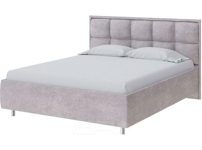 Кровать Chessy велюр лофти серый 1200x2000, изголовье мягкое