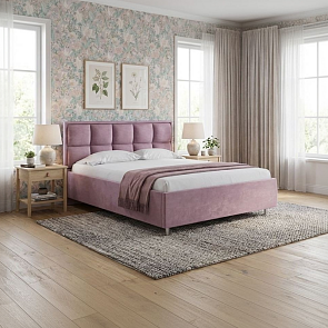 Кровать Chessy велюр лофти слива 900x2000, изголовье мягкое