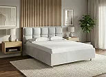 Кровать Chessy велюр teddy 022 стальной 1200x2000, изголовье мягкое