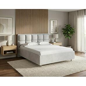 Кровать Chessy велюр teddy 022 стальной 800x2000, изголовье мягкое