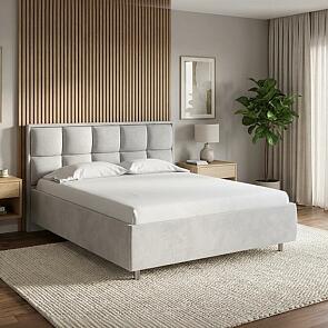 Кровать Chessy велюр teddy 022 стальной 800x2000, изголовье мягкое