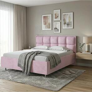 Кровать Chessy велюр teddy 027 розовый фламинго 1200x2000, изголовье мягкое