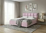 Кровать Chessy велюр teddy 027 розовый фламинго 1200x2000, изголовье мягкое
