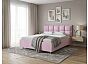 Кровать Chessy велюр teddy 027 розовый фламинго 1200x2000, изголовье мягкое