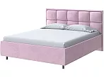 Кровать Chessy велюр teddy 027 розовый фламинго без П/М 160x200, без ортопедического основания, изголовье мягкое