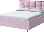 Кровать Chessy велюр teddy 027 розовый фламинго 1800x2000, изголовье мягкое