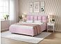 Кровать Chessy велюр teddy 027 розовый фламинго 900x2000, изголовье мягкое