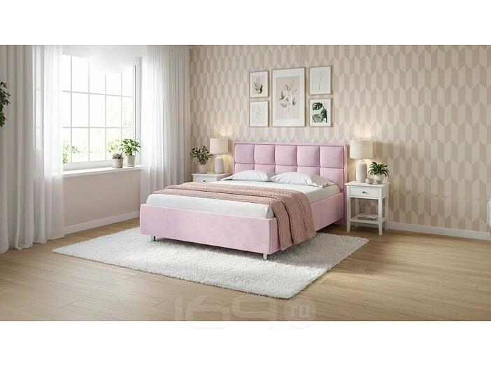 Кровать Chessy велюр teddy 027 розовый фламинго 900x2000, изголовье мягкое