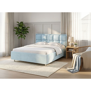 Кровать Chessy велюр teddy 028 морозная свежесть 1200x2000, изголовье мягкое