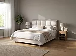 Кровать Chessy велюр teddy 302 жемчужный 1200x2000, изголовье мягкое