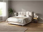 Кровать Chessy велюр teddy 302 жемчужный без П/М 120x200, без ортопедического основания, изголовье мягкое
