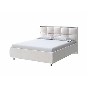 Кровать Chessy велюр teddy 302 жемчужный без подъёмного механизма 1800x2000, без ортопедического основания, изголовье мягкое