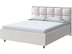 Кровать Chessy велюр teddy 302 жемчужный без П/М 180x200, без ортопедического основания, изголовье мягкое