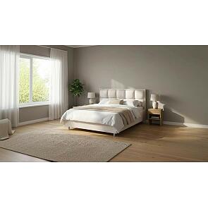 Кровать Chessy велюр teddy 302 жемчужный без подъёмного механизма 2000x2000, без ортопедического основания, изголовье мягкое