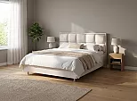 Кровать Chessy велюр teddy 302 жемчужный 800x2000, изголовье мягкое