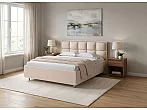 Кровать Chessy велюр teddy 304 тауп без П/М 120x200, без ортопедического основания, изголовье мягкое