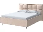 Кровать Chessy велюр teddy 304 тауп без П/М 180x200, без ортопедического основания, изголовье мягкое