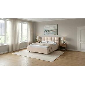 Кровать Chessy велюр teddy 304 тауп 800x2000, изголовье мягкое