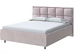 Кровать Chessy велюр teddy 306 лунный без П/М 180x200, без ортопедического основания, изголовье мягкое