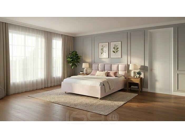 Кровать Chessy велюр teddy 306 лунный без подъёмного механизма 2000x2000, без ортопедического основания, изголовье мягкое