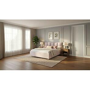 Кровать Chessy велюр teddy 306 лунный без подъёмного механизма 2000x2000, без ортопедического основания, изголовье мягкое