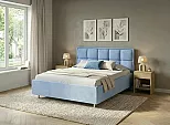 Кровать Chessy велюр teddy 311 небесно-голубой 1200x2000, изголовье мягкое