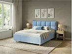 Кровать Chessy велюр teddy 311 небесно-голубой без П/М 120x200, без ортопедического основания, изголовье мягкое