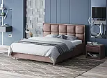 Кровать Chessy велюр ultra горячий шоколад 2000x2000, изголовье мягкое
