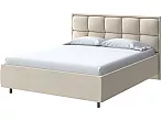 Кровать Chessy велюр ultra песочный без П/М 160x200, без ортопедического основания, изголовье мягкое