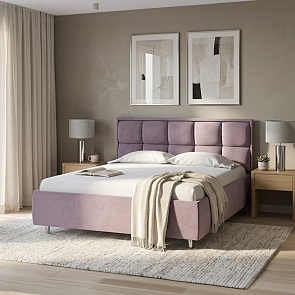 Кровать Chessy велюр ultra сливовый 1200x2000, изголовье мягкое