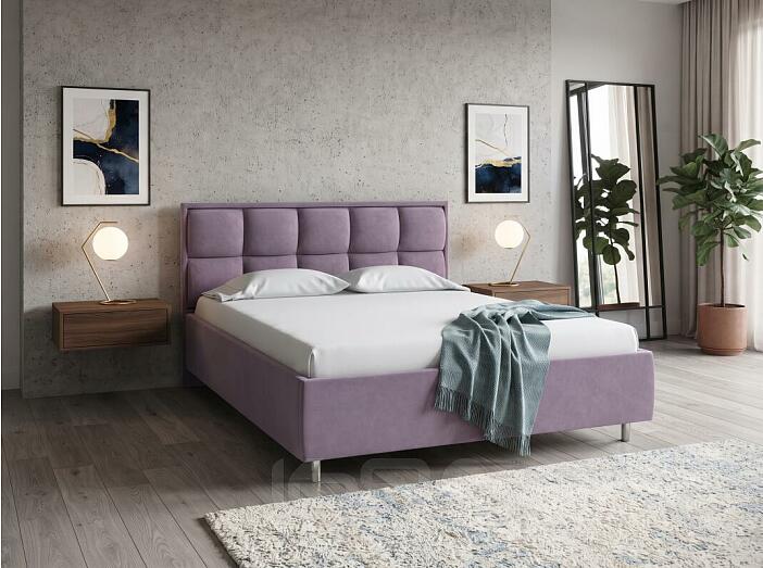 Кровать Chessy велюр ultra сливовый 1400x2000, изголовье мягкое