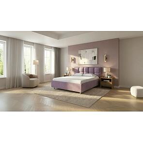 Кровать Chessy велюр ultra сливовый без подъёмного механизма 2000x2000, без ортопедического основания, изголовье мягкое