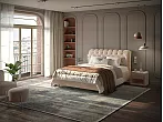 Кровать Chester Tall велюр лофти мокко без П/М 120x200, без ортопедического основания, изголовье мягкое