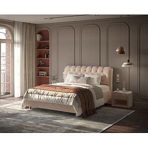 Кровать Chester Tall велюр лофти мокко 1600x2000, изголовье мягкое
