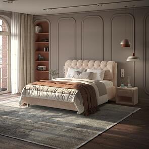 Кровать Chester Tall велюр лофти мокко 800x2000, изголовье мягкое
