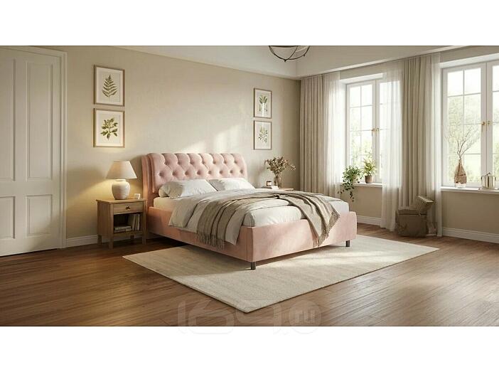 Кровать Chester Tall велюр teddy 014 шоколадный бисквит без подъёмного механизма 1200x2000, без ортопедического основания, изголовье мягкое