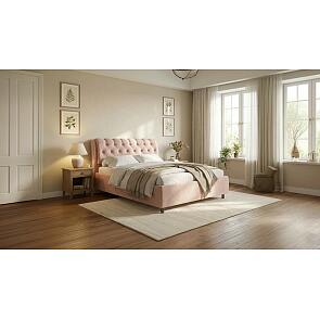 Кровать Chester Tall велюр teddy 014 шоколадный бисквит без подъёмного механизма 1200x2000, без ортопедического основания, изголовье мягкое