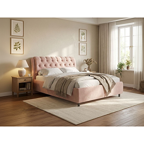 Кровать Chester Tall велюр teddy 014 шоколадный бисквит 800x2000, изголовье мягкое
