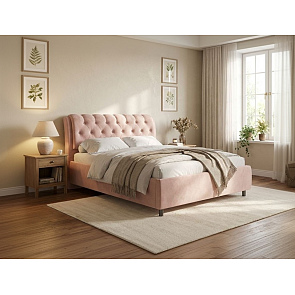 Кровать Chester Tall велюр teddy 014 шоколадный бисквит 900x2000, изголовье мягкое