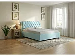 Кровать Chester Tall велюр teddy 028 морозная свежесть без П/М 120x200, без ортопедического основания, изголовье мягкое