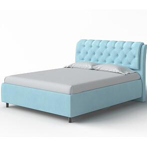 Кровать Chester Tall велюр teddy 028 морозная свежесть 1400x2000, изголовье мягкое
