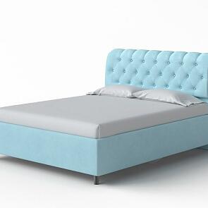 Кровать Chester Tall велюр teddy 028 морозная свежесть 1800x2000, изголовье мягкое